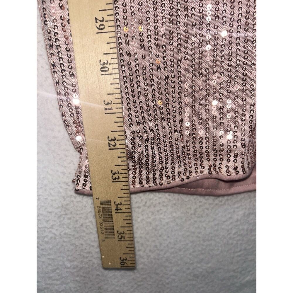 Sequined Pale Pink size Small Spaghetti Strap Crisscross Back Mini Dress NWOT - Picture 7 of 8